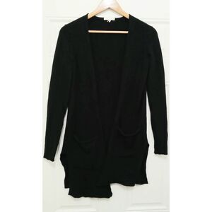 Minnie rose womens small black 100% cashmere sweater lightweight cardigan